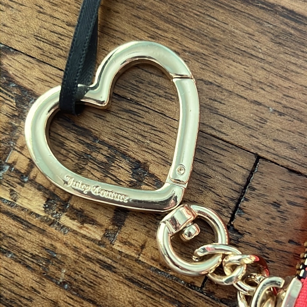 Juicy Couture PINK FLASH SPRING FLING Card Holder with Heart Keychain NWT - Picture 4 of 9